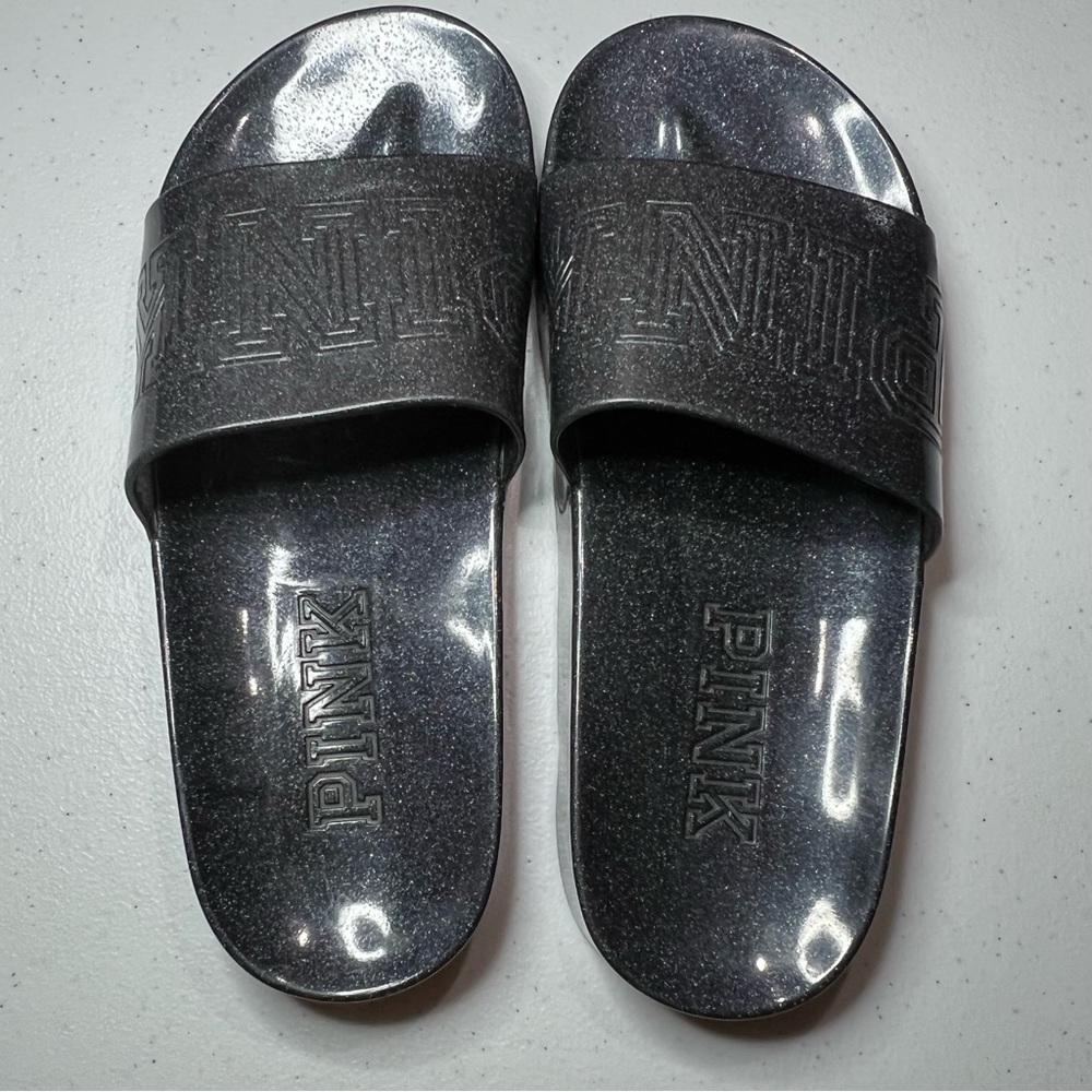 PINK Victoria’s Secret Logo Glitter Slides